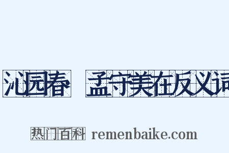 沁园春·孟守美在反义词是什么意思的图片